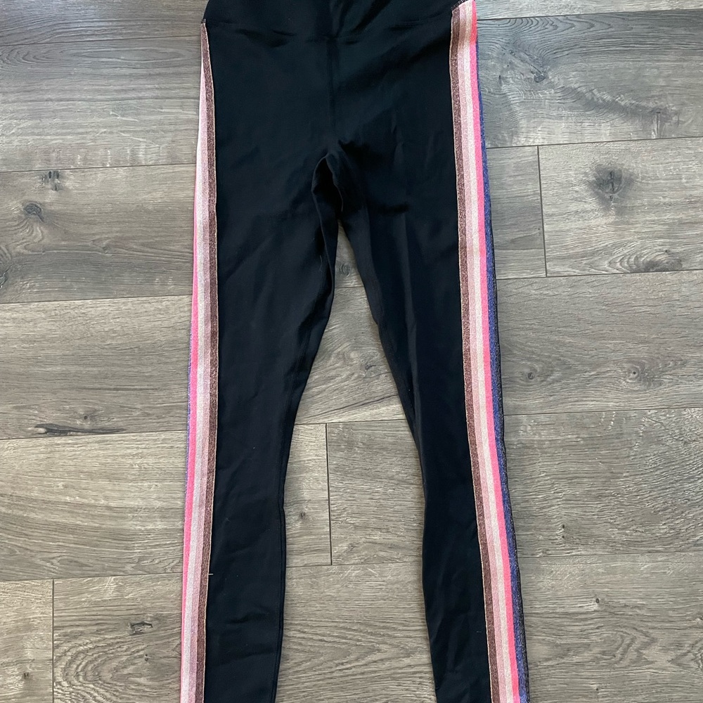 Spiritual gangster rainbow stripe leggings small, high waist